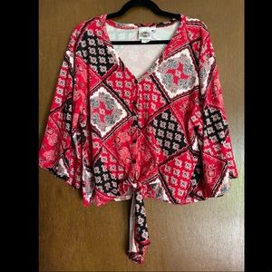 Red&Black Dressy Tops